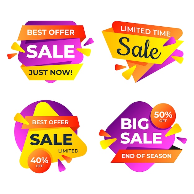 Sales colorful banner set