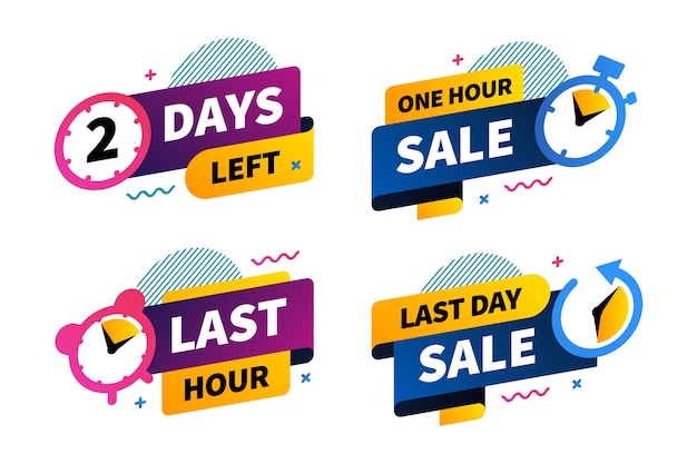 Free vector sales countdown banner collection