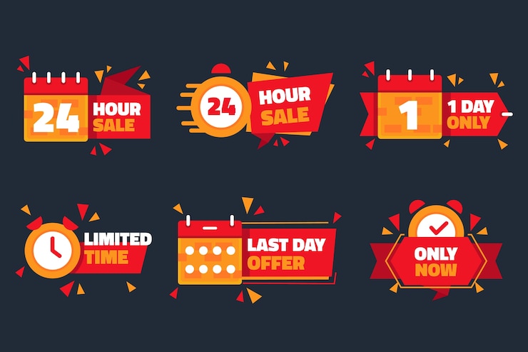Free Vector sales countdown banner collection