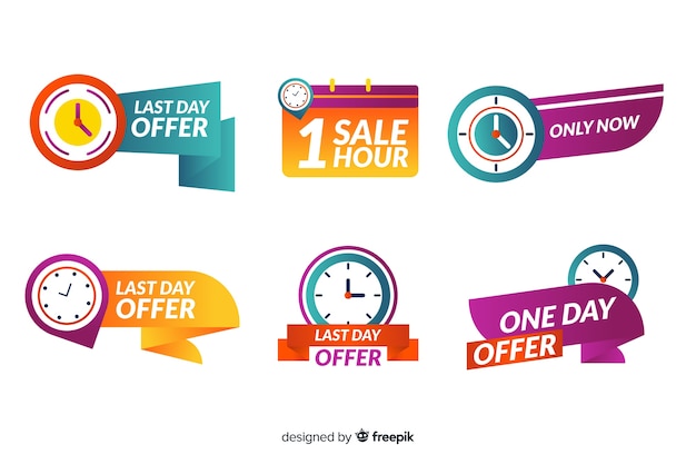 Free vector sales countdown banner collection