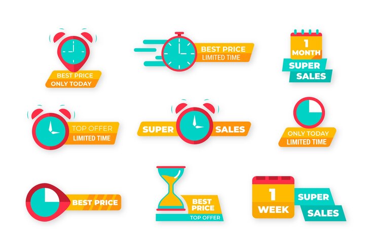 Free Vector sales countdown banner collection