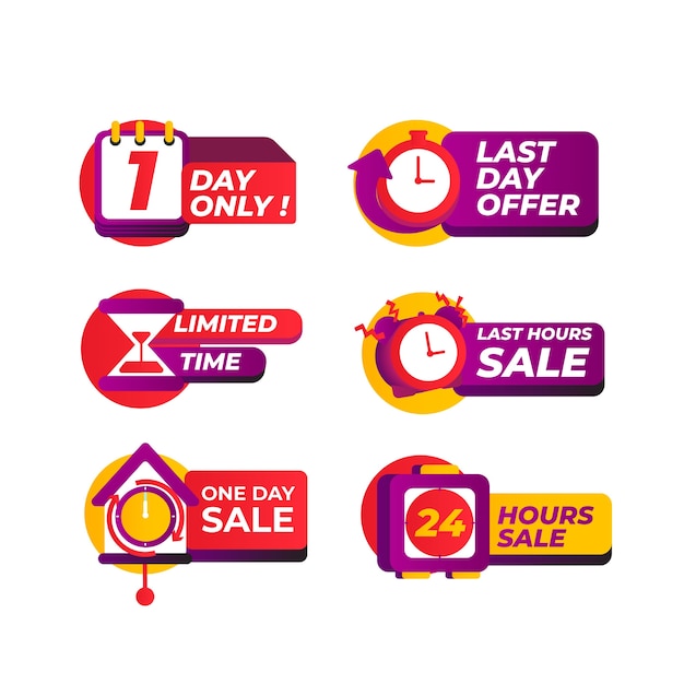 Free vector sales countdown banner collection