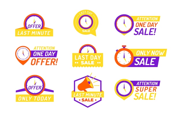 Free vector sales countdown banner collection