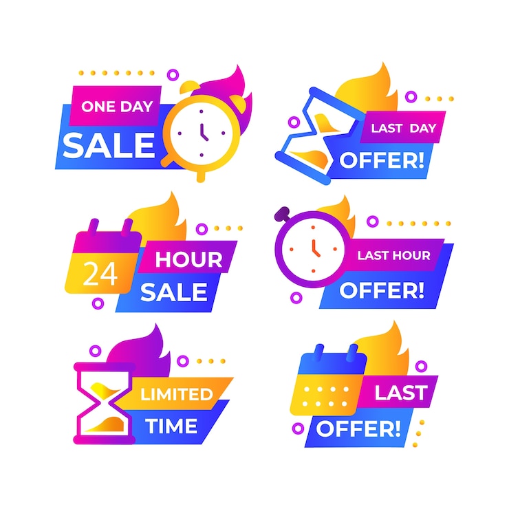 Free Vector sales countdown banner collection