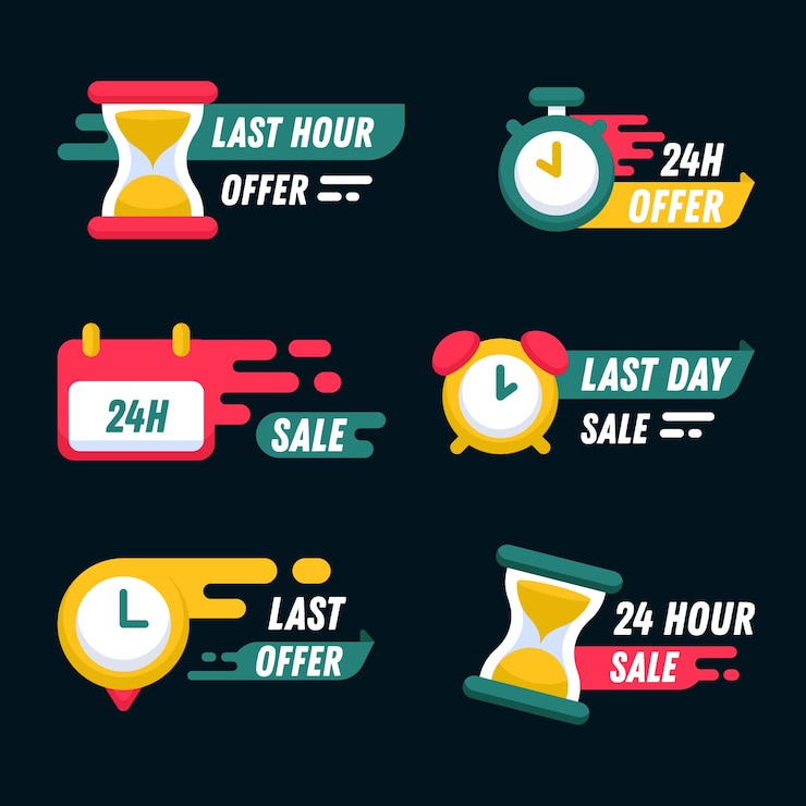 Free Vector sales countdown banner collection