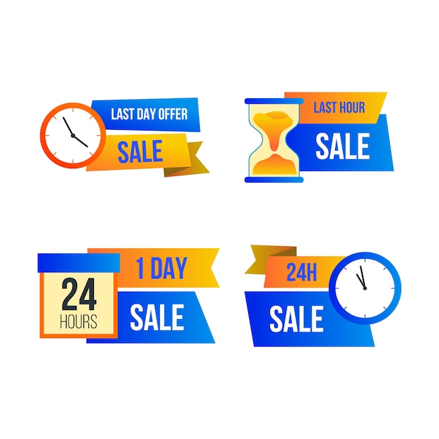 Free vector sales countdown banner collection