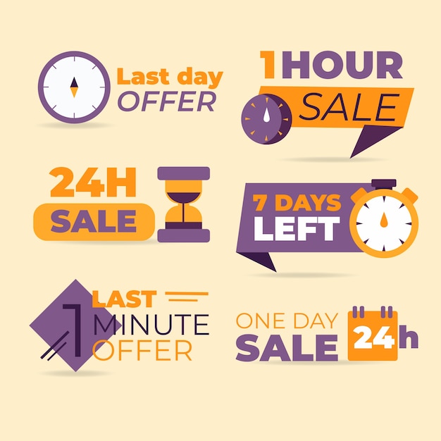 Free vector sales countdown banner collection