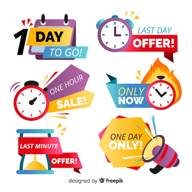 Free vector sales countdown banner collection