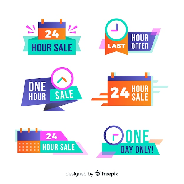 Free vector sales countdown banner pack