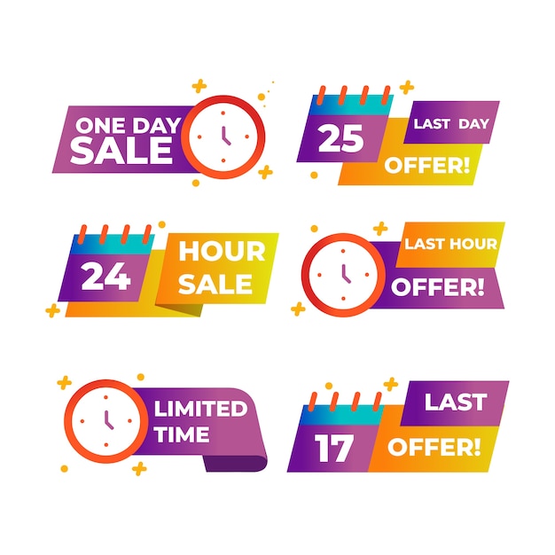 Free vector sales countdown banner pack