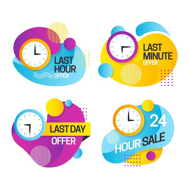 Free vector sales countdown banner pack