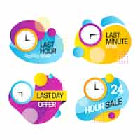 Free vector sales countdown banner pack