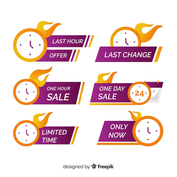 Free Vector sales countdown banner set