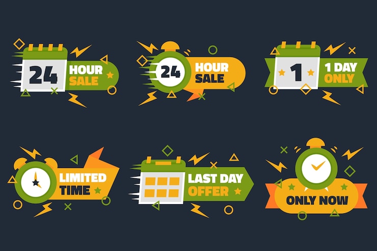Free Vector sales countdown banner set