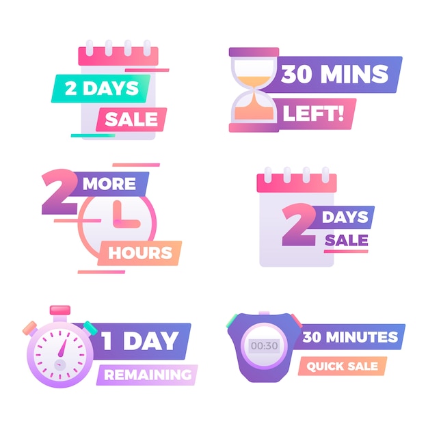 Free vector sales countdown banner set