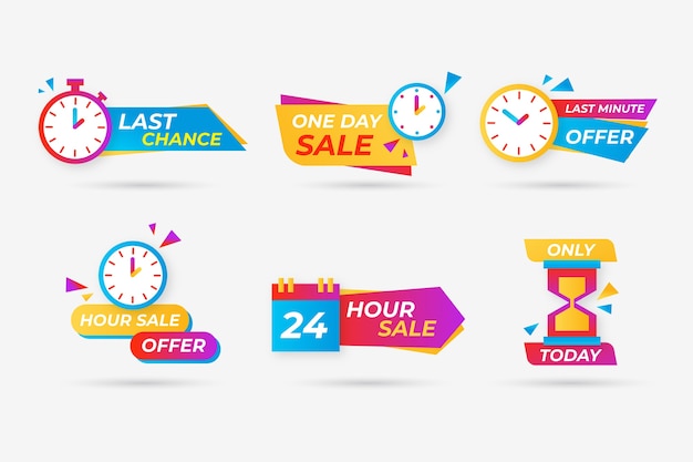 Free vector sales countdown banner set