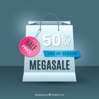 Free vector sales design with realistic bag