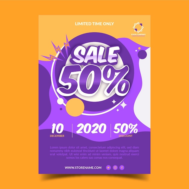 Free vector sales  flyer template