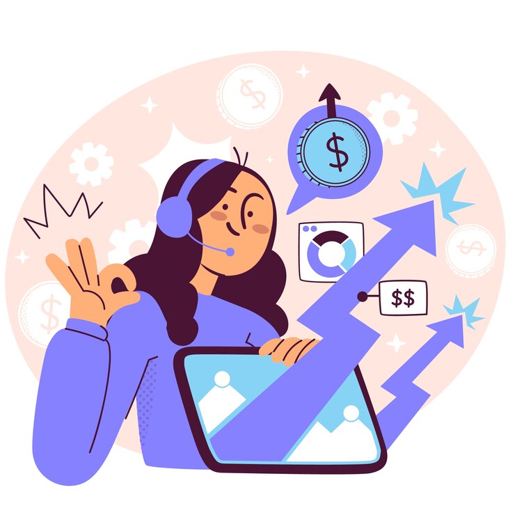 Free Vector sales growth concept illustration