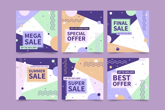 Free vector sales instagram post collection