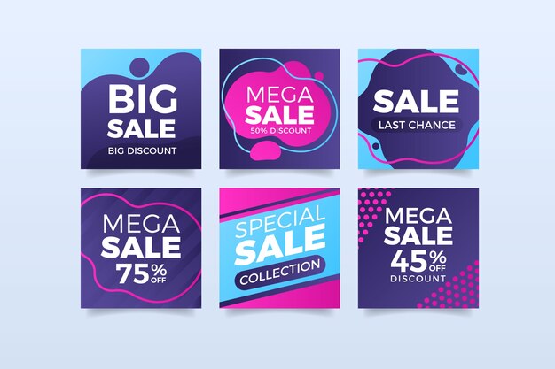 Free vector sales instagram post collection