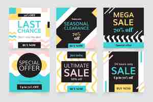 Free vector sales instagram post collection