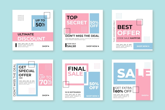 Free vector sales instagram post collection