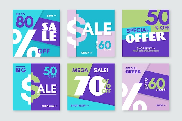 Free vector sales instagram post collection