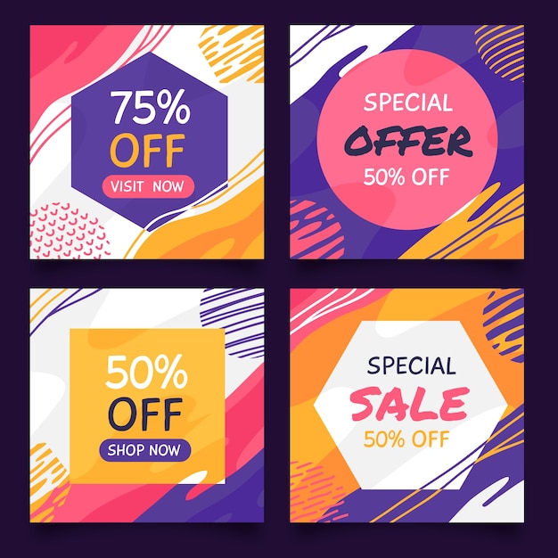 Free vector sales instagram post collection