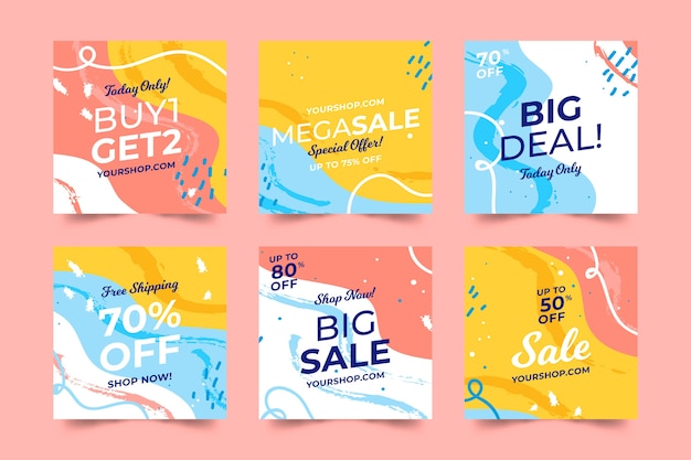 Free vector sales instagram post collection