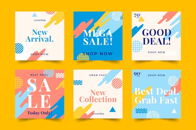 Free vector sales instagram post collection