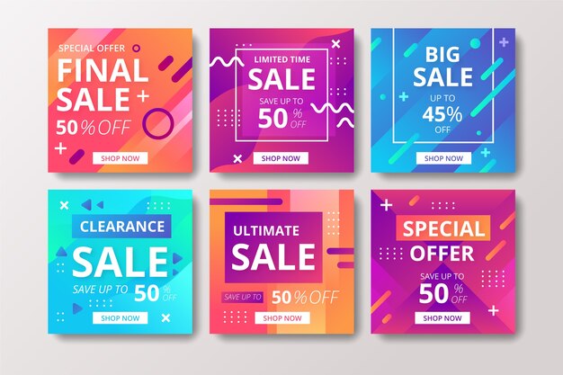Sales instagram post set