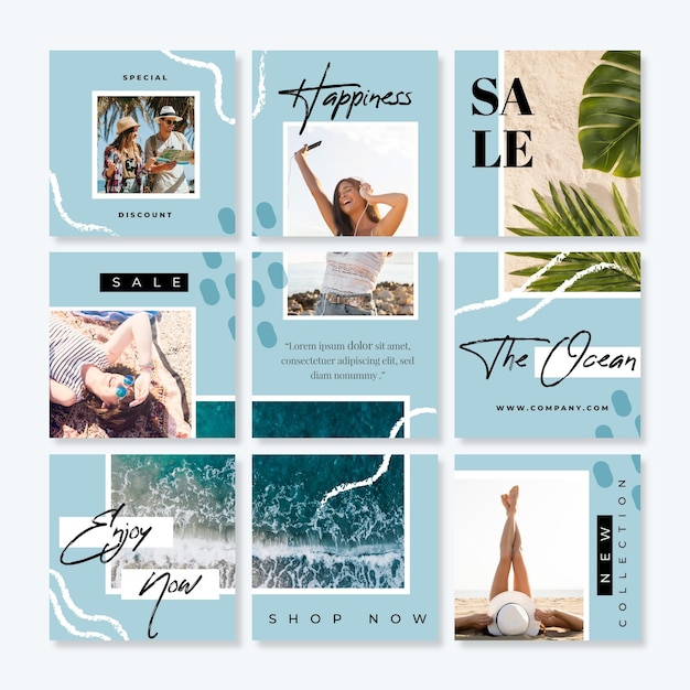 Free vector sales instagram puzzle feed templates