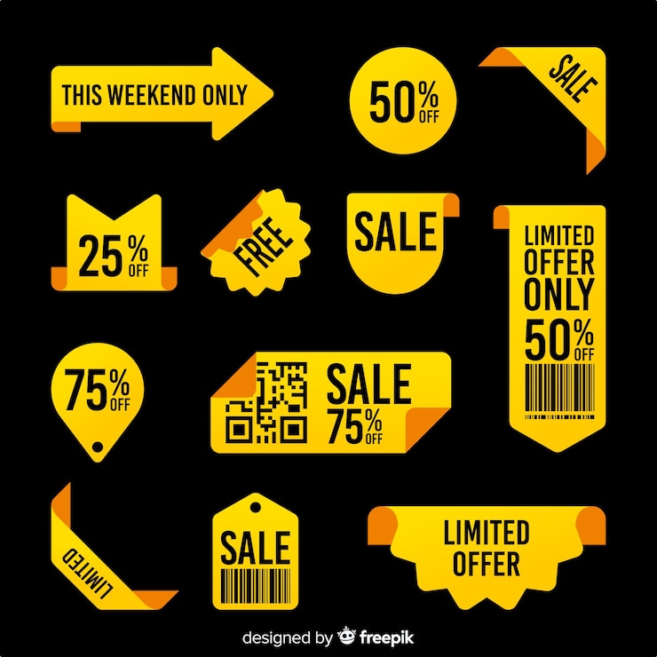 Free Vector sales label collection with limited offers
