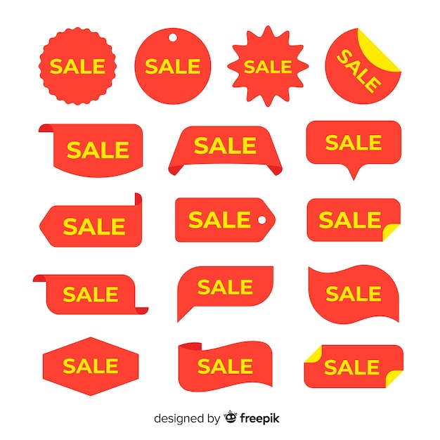 Sales label with yellow text collection