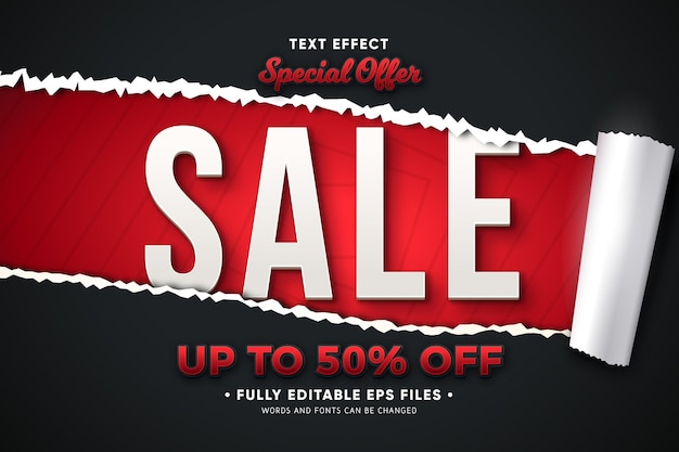 Sales promo with ripped paper