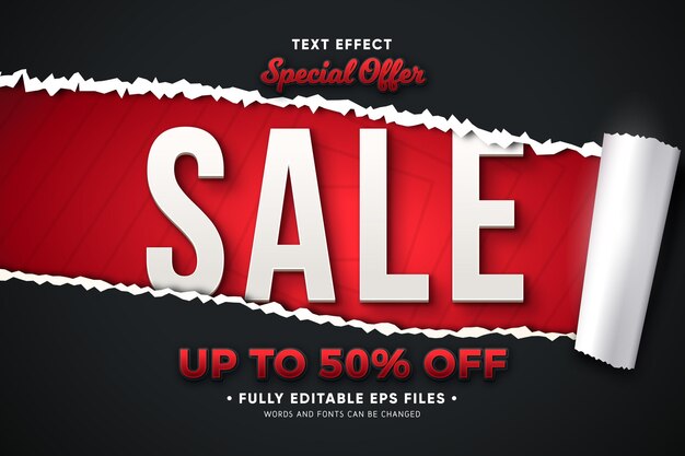 Sales promo with ripped paper