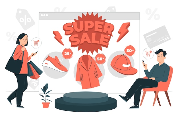 Free vector sales promotion concept illustration