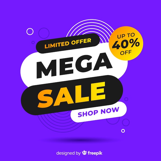 Free vector sales promotion on violet background