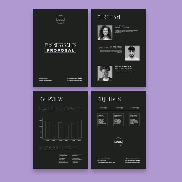 Free Vector sales proposal template design