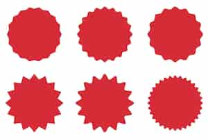 Free vector sales red round stars set