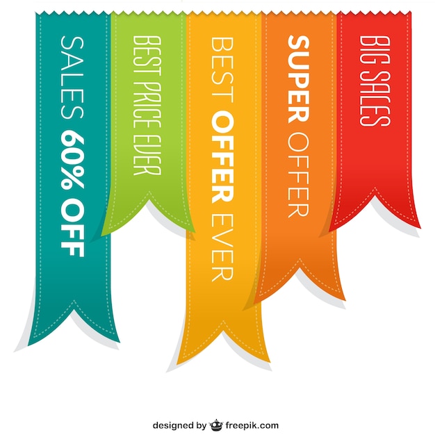 Sales Ribbon Banners – Free Vector Templates for Download