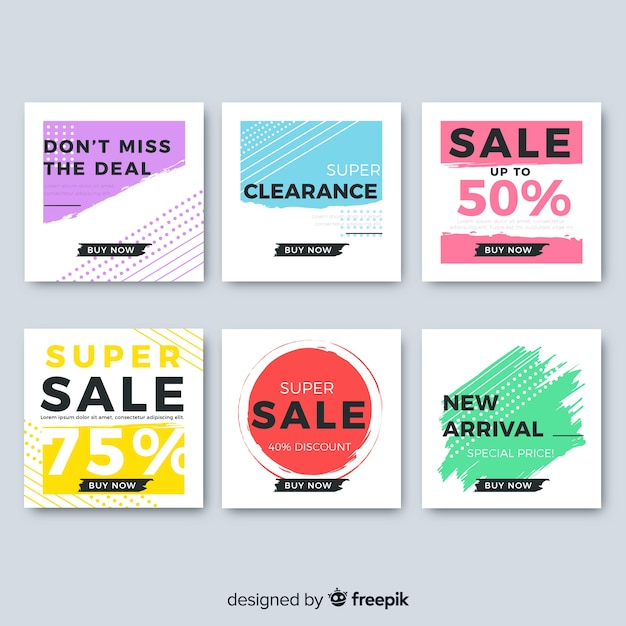 Free vector sales squared banner set