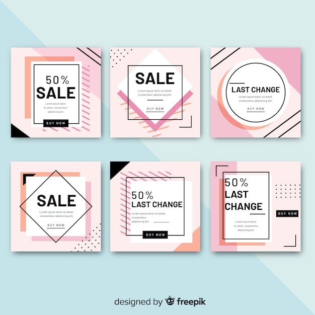 Sales squared banner set