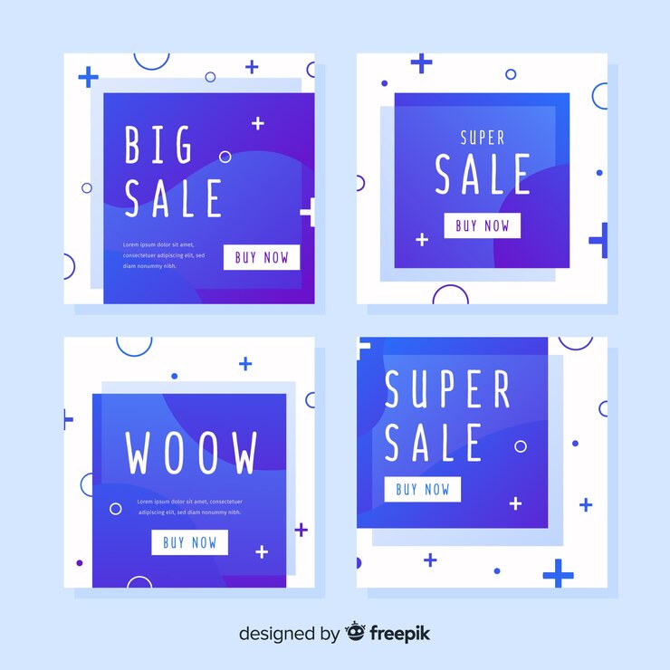 무료 Vector 판매 제곱 배너 세트
