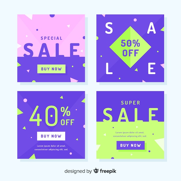 Free vector sales squared banner set