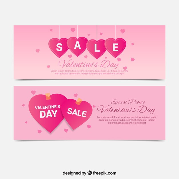 Sales valentine day banners