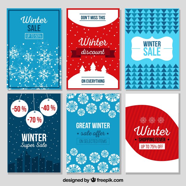 Sales winter banners set