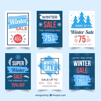Sales winter banners set