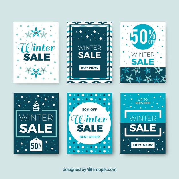 sales winter banners set